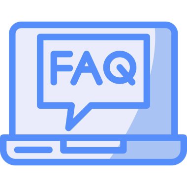 Faq simgesi basit, vektör illüstrasyonu izole