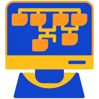 veri işleme sunucu simgesi, vektör illüstrasyonu