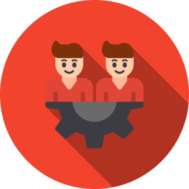 iş takım çalışması düz simgesi, iş ve finans simgesi, vektör illüstrasyonu