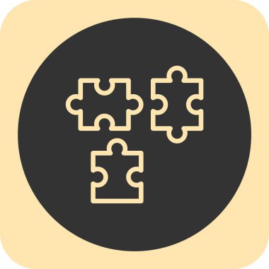 bulmaca düz vektör simgesi