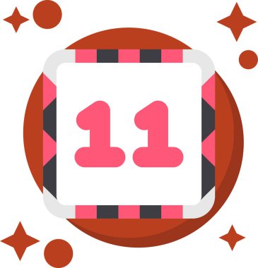 Uzun gölgeli takvim düz simgesi, 10 Pound