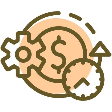 Dolar dişli vektör simgesi