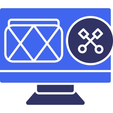 Enstrümantal Müzik Solid İki Renk Ağ simgesi, vektör illüstrasyonu