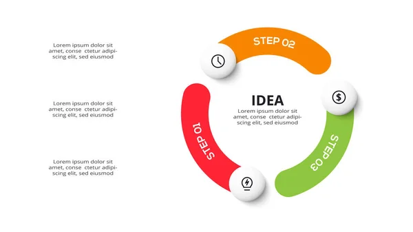 Creatief Concept Voor Infographic Met Stappen — Stockvector