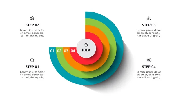 Kreatív Koncepció Infografikához Lépésben — Stock Vector