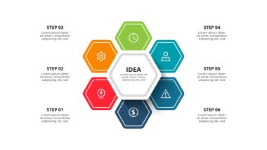 6 adımlı infografik için yaratıcı bir kavram