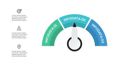 Web, iş, sunumlar, vektör illüstrasyonları için ögeler şablonuna sahip hız göstergesi bilgisiName.