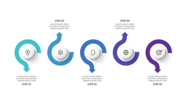 Adımları, seçenekleri, bölümleri veya süreçleri olan yaratıcı bilgi kavramı.