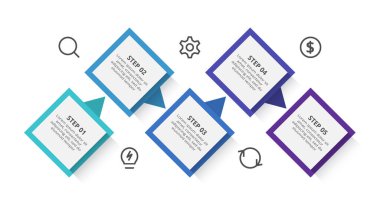 Adımları, seçenekleri, bölümleri veya süreçleri olan yaratıcı bilgi kavramı.