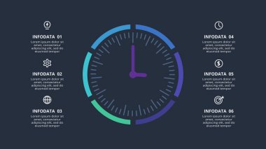 dark infographic with elements template for web on a black background, business, presentation