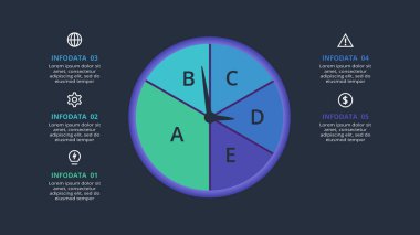 dark infographic with elements template for web on a black background, business, presentation