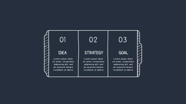 Kara arkaplan üzerinde ağ için şablon, Doodle bilgi elemanları.