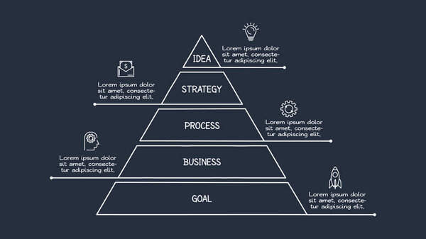 Doodle infographic elements, template for web on a black background.