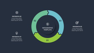 Infographic için 3 adım, seçenek, parça ya da süreç içeren diyagram kavramı.