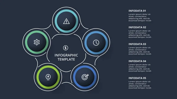 Diagram Concept Infographic Steps Options Parts Processes — Stock Vector