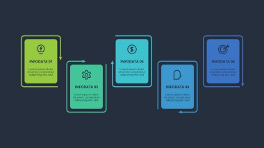 Dikdörtgen bilgi. İş veri görselleştirmesi.