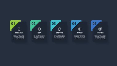 Dikdörtgen bilgi. İş veri görselleştirmesi.