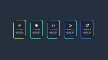 Dikdörtgen bilgi. İş veri görselleştirmesi.