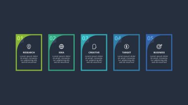 Dikdörtgen bilgi. İş veri görselleştirmesi.