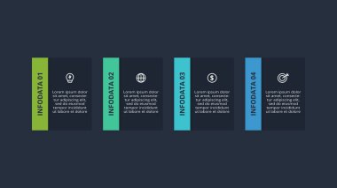 Dikdörtgen bilgi. İş veri görselleştirmesi.