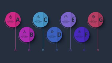 Adımları, seçenekleri, bölümleri veya süreçleri olan yaratıcı bilgi kavramı.