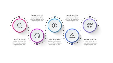 Web, iş, sunumlar, vektör illüstrasyonu için zaman çizelgesi bilgi şablonu