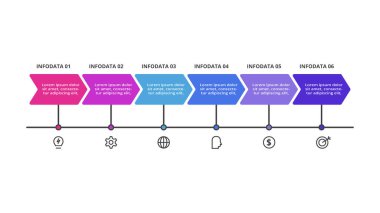 Web, iş, sunumlar, vektör illüstrasyonu için zaman çizelgesi bilgi şablonu