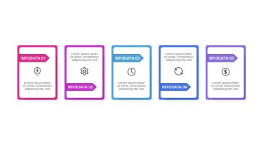 İşlemlerle ilgili bilgi içeren dikdörtgenler. İş veri görselleştirmesi.