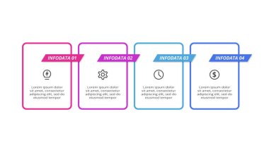 İşlemlerle ilgili bilgi içeren dikdörtgenler. İş veri görselleştirmesi.