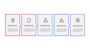 İşlemlerle ilgili bilgi içeren dikdörtgenler. İş veri görselleştirmesi.