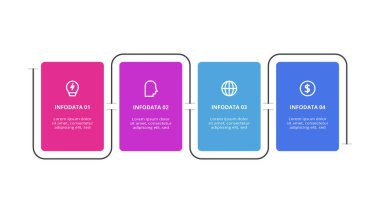 İşlemlerle ilgili bilgi içeren dikdörtgenler. İş veri görselleştirmesi.