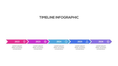 Web, iş, sunumlar, vektör illüstrasyonu için zaman çizelgesi bilgi şablonu
