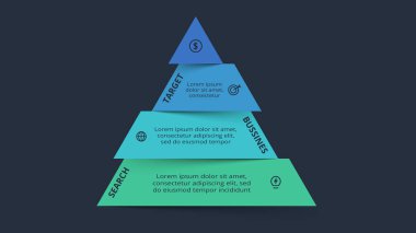 Web, iş, sunumlar, vektör illüstrasyonu için üçgen bilgi şablonu