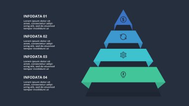 Web, iş, sunumlar, vektör illüstrasyonu için üçgen bilgi şablonu