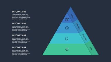 Web, iş, sunumlar, vektör illüstrasyonu için üçgen bilgi şablonu
