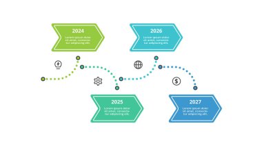 Web, iş, sunum vektörü illüstrasyonu için bilgi şablonu