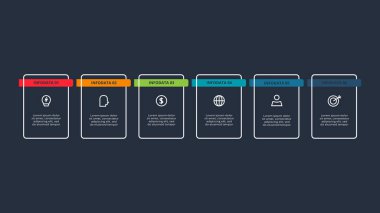 Dikdörtgen bilgi. İş veri görselleştirmesi.