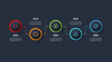 Web, iş, sunumlar, vektör illüstrasyonu için zaman çizelgesi bilgi şablonu