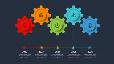 Web, iş, sunumlar, vektör illüstrasyonu için zaman çizelgesi bilgi şablonu