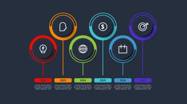 Web, iş, sunumlar, vektör illüstrasyonu için zaman çizelgesi bilgi şablonu