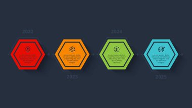 Web, iş, sunumlar, vektör illüstrasyonu için zaman çizelgesi bilgi şablonu