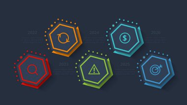 Web, iş, sunumlar, vektör illüstrasyonu için zaman çizelgesi bilgi şablonu