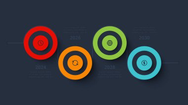 Web, iş, sunumlar, vektör illüstrasyonu için zaman çizelgesi bilgi şablonu