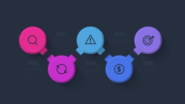 Web, iş, sunumlar, vektör illüstrasyonu için zaman çizelgesi bilgi şablonu
