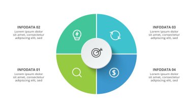 İş veri görselleştirme, vektör illüstrasyonu