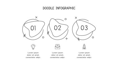 Sunum için Doodle Vektör iş şablonu