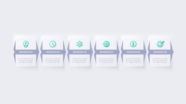 Neumorfik akış şeması bilgisi. Sunum ve grafik için şablon.