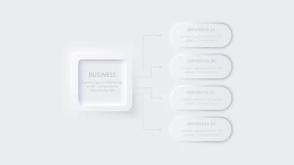 stock vector Neumorphic flowchart infographic. Template for presentation and chart.
