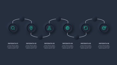 Adımları, seçenekleri, bölümleri veya süreçleri olan yaratıcı bilgi kavramı.