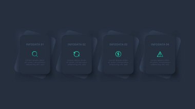 Adımları, seçenekleri, bölümleri veya süreçleri olan yaratıcı bilgi kavramı.